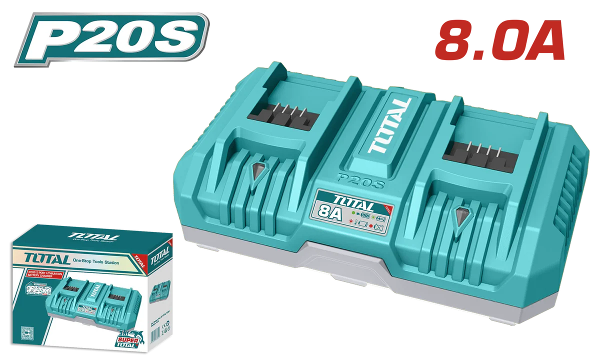 TOTAL TFCLI2082 20V P20S Dual-Port Intelligent Fast Charger Station